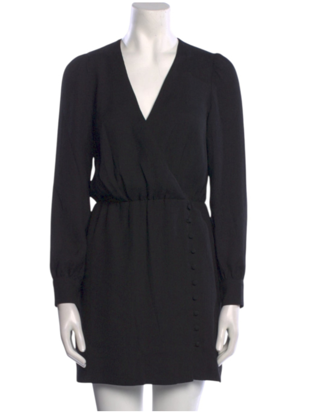 Sezane Black V-Neck Long Sleeve Dress Size 6 38 - Picture 16 of 16